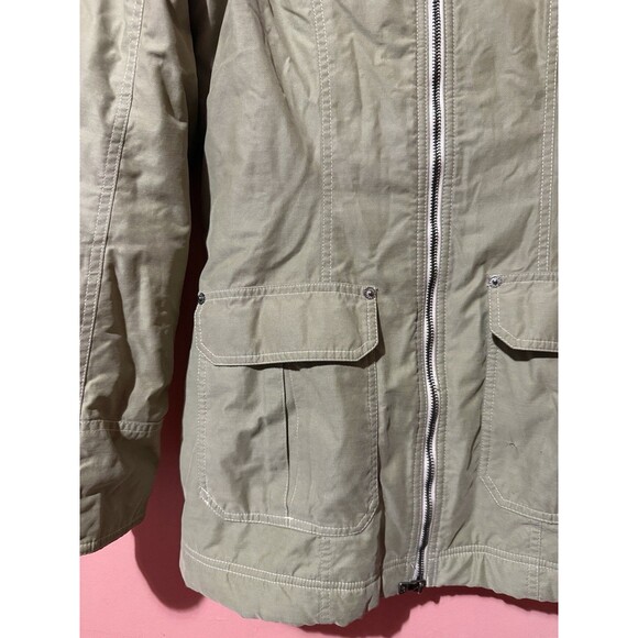 Guess Jeans Womens Jacket S Small Green Full Zip Warm Collared Pockets - Picture 3 of 11